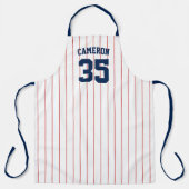 Tablier Fully Editable Colors Baseball Jersey Stripes Name (Recto)