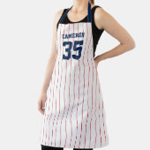 Tablier Fully Editable Colors Baseball Jersey Stripes Name (Insitu)