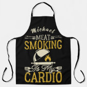 Tablier Fumer De Viande Personnalisée Est Drôle Mon Cardio (Recto)