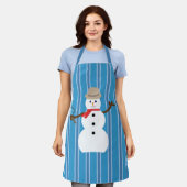 Tablier Fun and Fancy Blue Snowman Inspecteur (Porté)