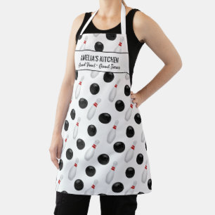 Tablier Fun Bowling Pin Cuisinier Personnalisé Bowler Nom 