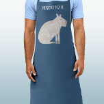 Tablier Fun Capybara Personnalisé<br><div class="desc">Un capybara amusant sur un arrière - plan vert turquoise pour les amoureux des animaux et de la faune. Art original de Nic Squirrell. Modifiez ou supprimez le nom à personnaliser.</div>