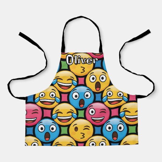 Tablier Fun Colorful Emoji Faces (Recto)