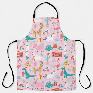 Tablier Fun de Noël : Animal Motif sans Seamless.