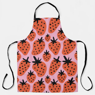 Tablier Fun dessin libre fraise sans couture motif d
