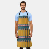 Tablier Fun Epic Illustré Motif crayon jaune (Porté)