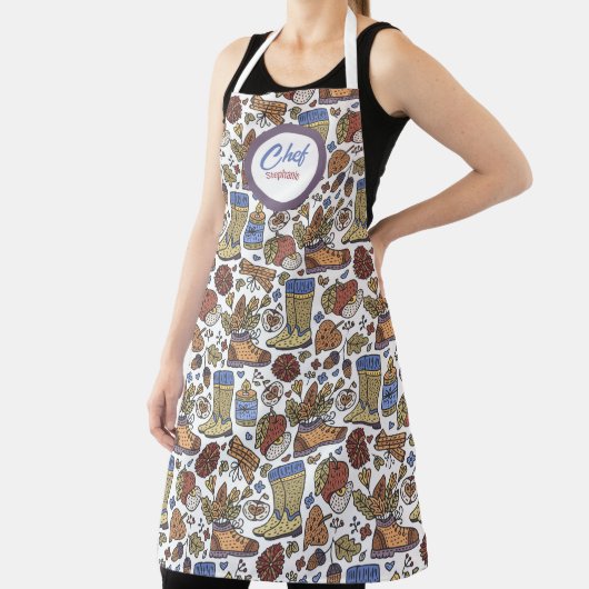 Tablier Fun Fall Boots Motif, Chefs Personnalisés Apron (Insitu)