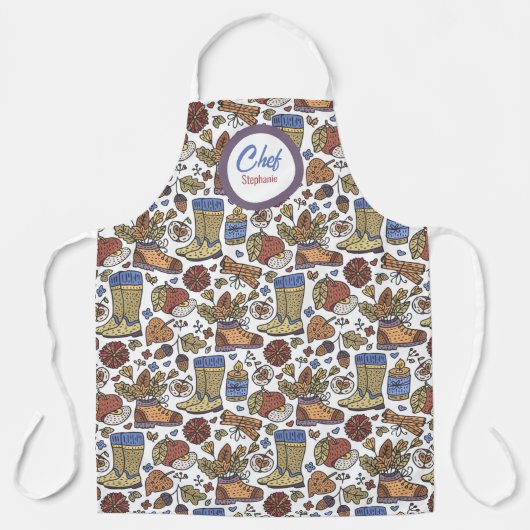 Tablier Fun Fall Boots Motif, Chefs Personnalisés Apron (Recto)