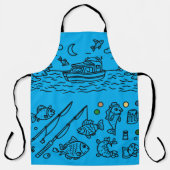 Tablier Fun Fishing Adventure Doodle Art (Recto)