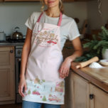 Tablier Fun Gingerbread Bakery Co Nom de famille personnal<br><div class="desc">Entrez dans un monde fantasque de vacances, applaudissez avec notre Fun and Festive Gingerbread Baking Co. Apron. Parfait pour les amateurs de pâtisserie ou tous ceux qui aiment embrasser l'esprit de la saison, cet tablier présente notre design d'aquarelle peinte à la main, avec une charmante ville en pain d'épice pleine...</div>