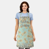 Tablier Fun Glittery Golden Pineappen Kitchen Goddess (Porté)