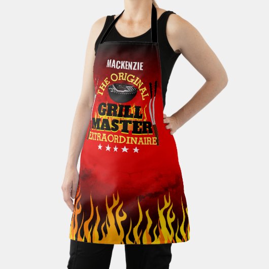 Tablier Fun GRILL MASTER Extraordinaire Gradient et flamme (Insitu)