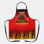 Tablier Fun GRILL MASTER Extraordinaire Gradient et flamme (Recto)