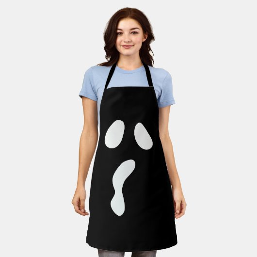 Tablier Fun Halloween boo face fantôme effrayant Parti (Porté)