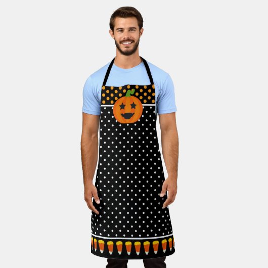 Tablier Fun Halloween Citrouille Candy Corn (Porté)