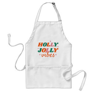 Tablier Fun Holly Jolly Vibes Design de Noël