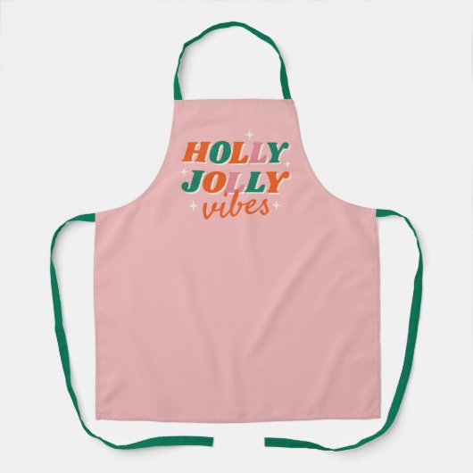 Tablier Fun Holly Jolly Vibes Design de Noël (Recto)