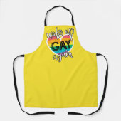 Tablier Fun LGBTQ Pride auto-ironique rainbow flag jaune (Recto)