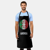 Tablier Fun Nom personnalisé Italie Drapeau italien Pepper (Porté)