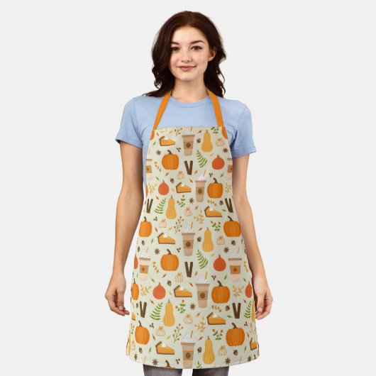 Tablier Fun Orange Fall Motif (Porté)