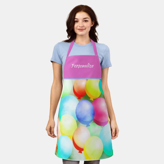 Tablier Fun Party Heure Colorée Ballons d'anniversaire (Porté)