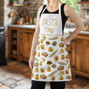 Tablier Fun Pasta Variety Motif Prêt à personnaliser