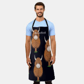 Tablier Fun Personnalisé Scottish Highland Cow (Porté)