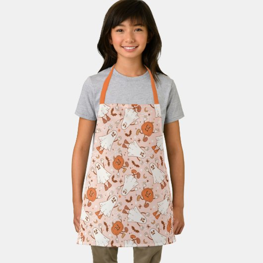 Tablier Fun Retro Ghost & Jack-O-Lantern Motif (Insitu)
