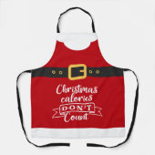 Tablier Fun Santa Claus festif rouge calories de Noël (Recto)