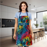 Tablier Fun Tie Dye Motif Monogramme coloré<br><div class="desc">Cette conception peut être personnalisée en choisissant l'option personnaliser pour ajouter du texte ou apporter d'autres modifications. Si ce produit a la possibilité de transférer la conception à un autre article, s'il vous plaît assurez-vous d'ajuster la conception pour s'adapter si nécessaire. Contactez-moi à colorflowcreations@gmail.com si vous souhaitez avoir cette conception...</div>