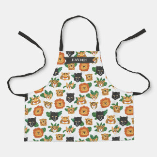 Tablier Fun Wild Big Cats Motif Ajouter un nom