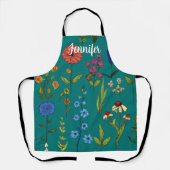 Tablier Fun Wild Flowers avec nom modifiable (Recto)