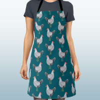 Fun Wyandotte poulet Hen Aquarelle Turquoise Vert