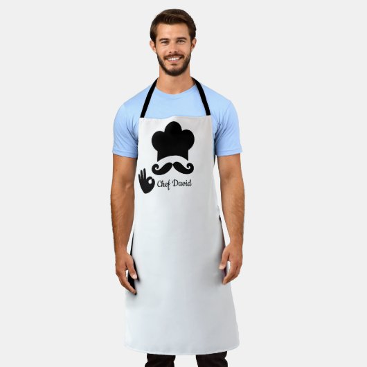 Tablier Funky Black Mustache Custom (Porté)