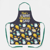 Tablier Funky Cheese Pun Cute Retro Motif de produits lait (Recto)