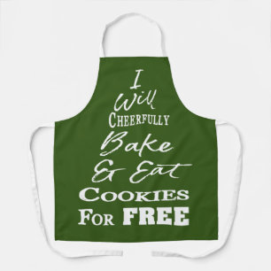 Tablier Funky Cookie Baking Crew Green Christmas Apron
