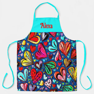 TABLIER FUNKY HEARTS ART DESIGN
