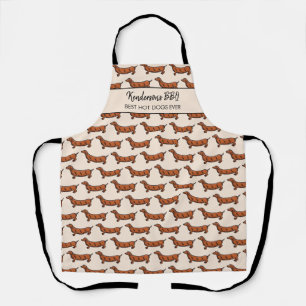 Tablier Funky Hot Dog BBQ Motif Personnalisé Nom du chef 