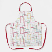 Tablier Funky Mid Century Rouge Bleu Vert Jaune Carrés (Recto)