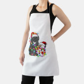 Tablier Funky Newfoundland Chien Christmas Tee Snowman Lig (Insitu)