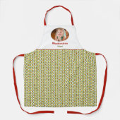 Tablier Funky Retro Perle d'Olive Personnalisé Couleurs Mo (Recto)