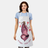 Tablier Funky Sloth Apron Smile - Texte personnalisé (Porté)