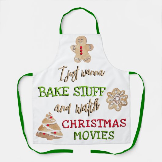 Tablier Funny Bake and Watch Christmas Movies (Recto)