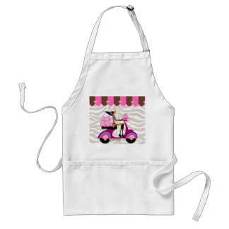 Tablier Funny Bakery Boxes Scooter Girl Zebra Apron