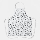 Tablier Funny Black and White Music Notes Motif (Recto)