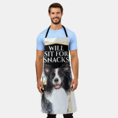 Tablier Funny Border collie s'asseoir pour des collations  (Porté)