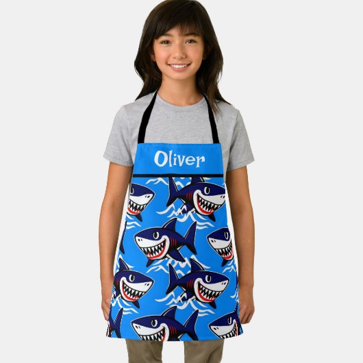 Tablier Funny Cartoon Shark Pattern (Insitu)