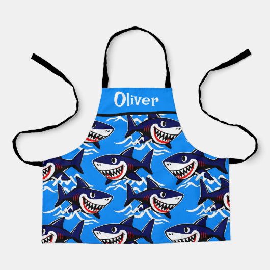 Tablier Funny Cartoon Shark Pattern (Recto)