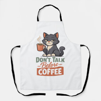 Tablier Funny Cat Coffee Lover 