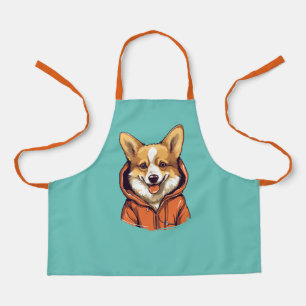 Tablier Funny Corgi portant le Sweat - shirt à capuche